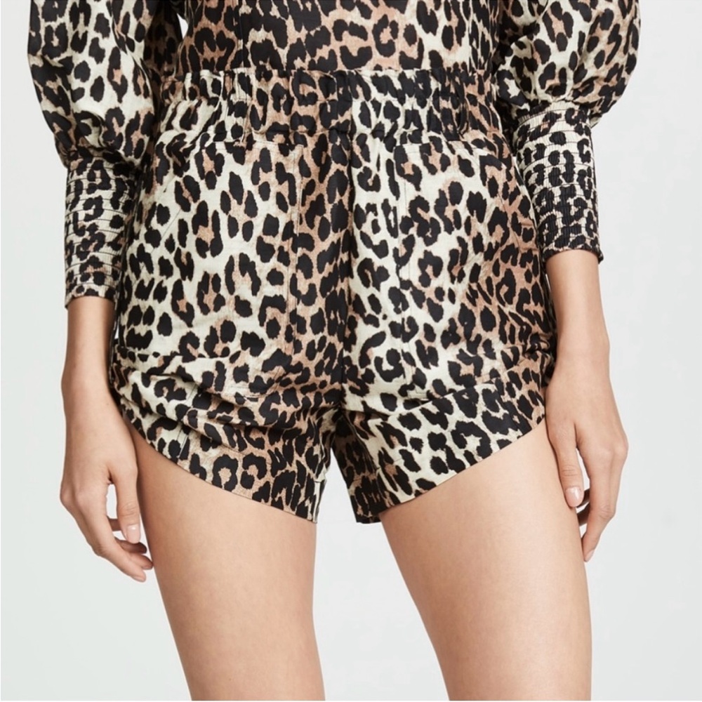 GANNI Leopard Shorts